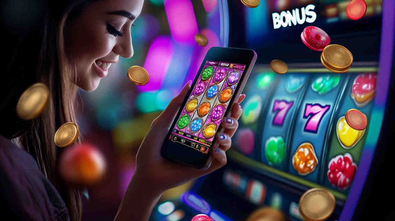 Mega Moolah mobile spin interface showing reel symbols and bet controls